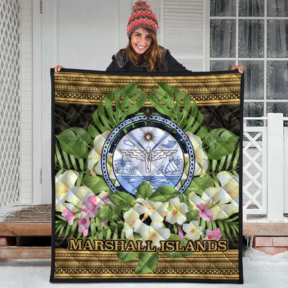 Marshall Islands Premium Quilt - Polynesian Gold Patterns Collection