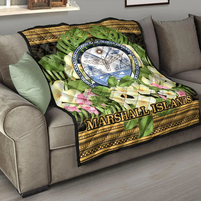 Marshall Islands Premium Quilt - Polynesian Gold Patterns Collection