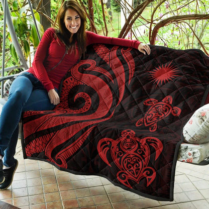 Marshall Islands Premium Quilt - Red Tentacle Turtle