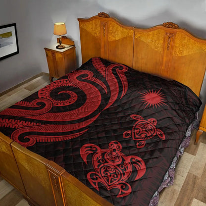 Marshall Islands Premium Quilt - Red Tentacle Turtle