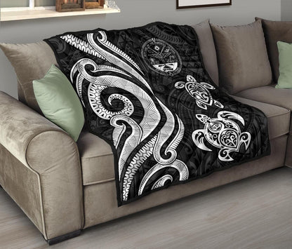 Marshall Islands Premium Quilt - White Tentacle Turtle Crest
