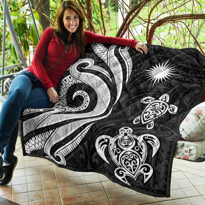Marshall Islands Premium Quilt - White Tentacle Turtle