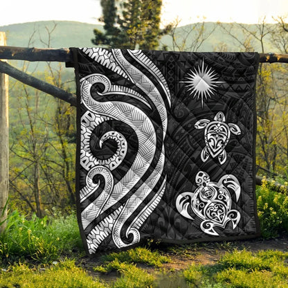 Marshall Islands Premium Quilt - White Tentacle Turtle