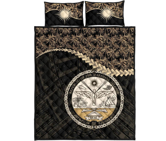 Marshall Islands Polynesian Quilt Bed Set Golden Coconut