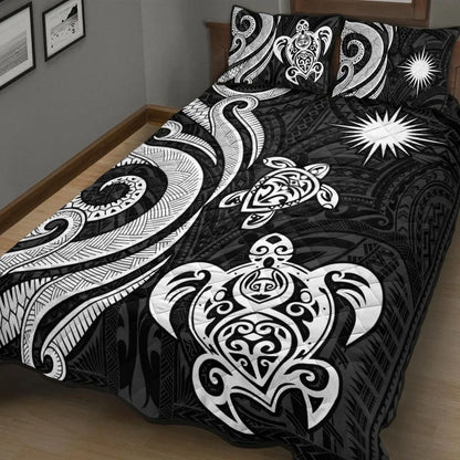 Marshall Islands Quilt Bed Set - White Tentacle Turtle