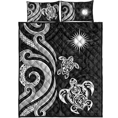 Marshall Islands Quilt Bed Set - White Tentacle Turtle