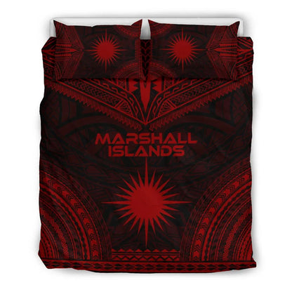 Marshall Islands Polynesian Chief Duvet Cover Set - Red Version