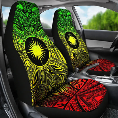 Marshall Islands Car Seat Cover - Marshall Islands Coat Of Arms Polynesian Reggae Style