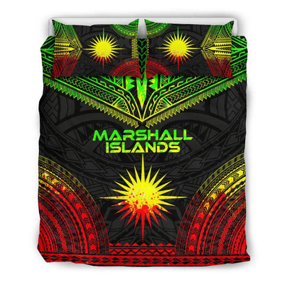 Marshall Islands Polynesian Chief Duvet Cover Set - Reggae Version