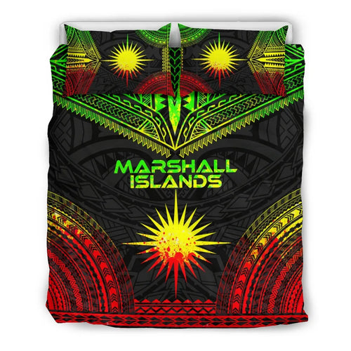 Marshall Islands Polynesian Chief Duvet Cover Set - Reggae Version