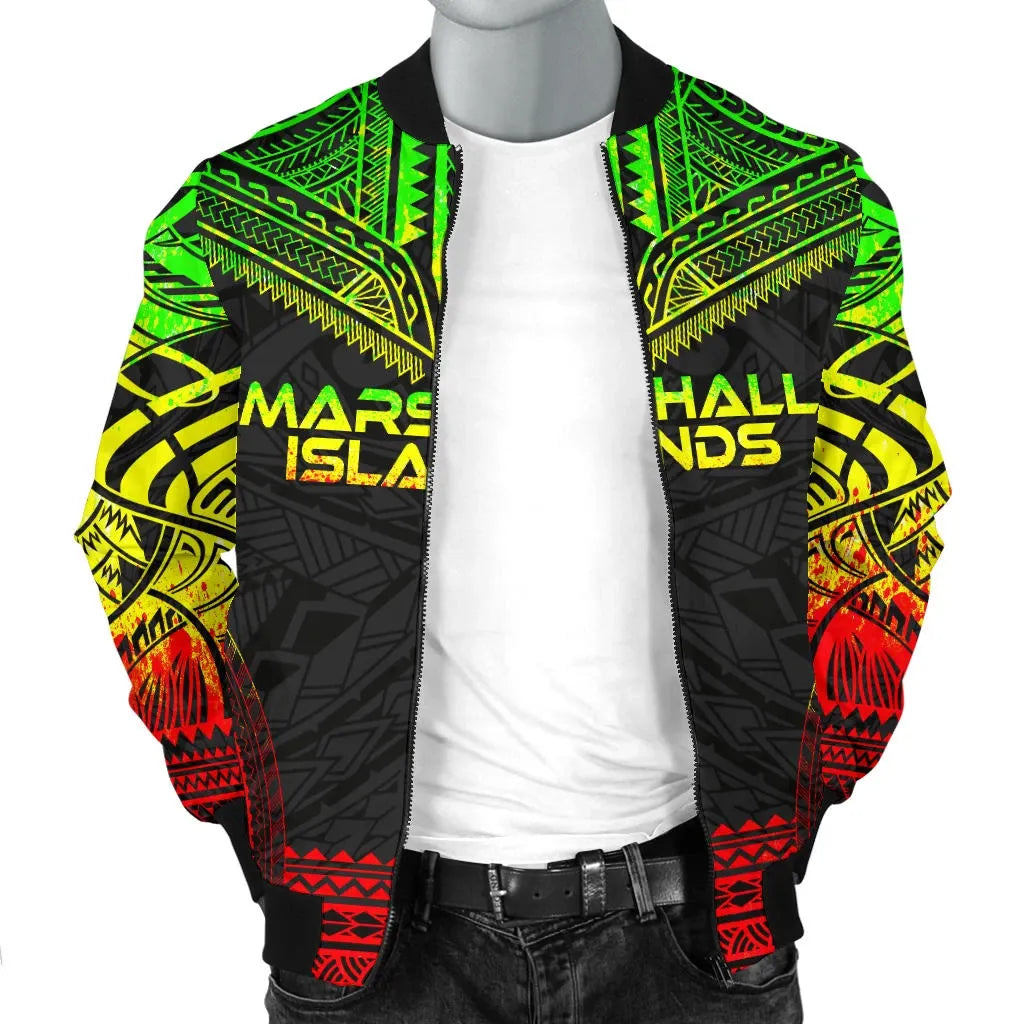 Marshall Islands Polynesian Chief Bomber Jacket - Reggae Version