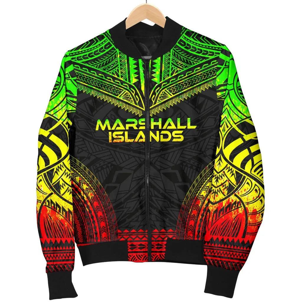 Marshall Islands Polynesian Chief Bomber Jacket - Reggae Version