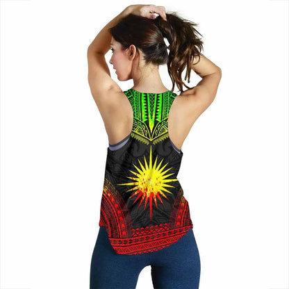 Marshall Islands Women Racerback Tank - Polynesian Chief Reggae Version