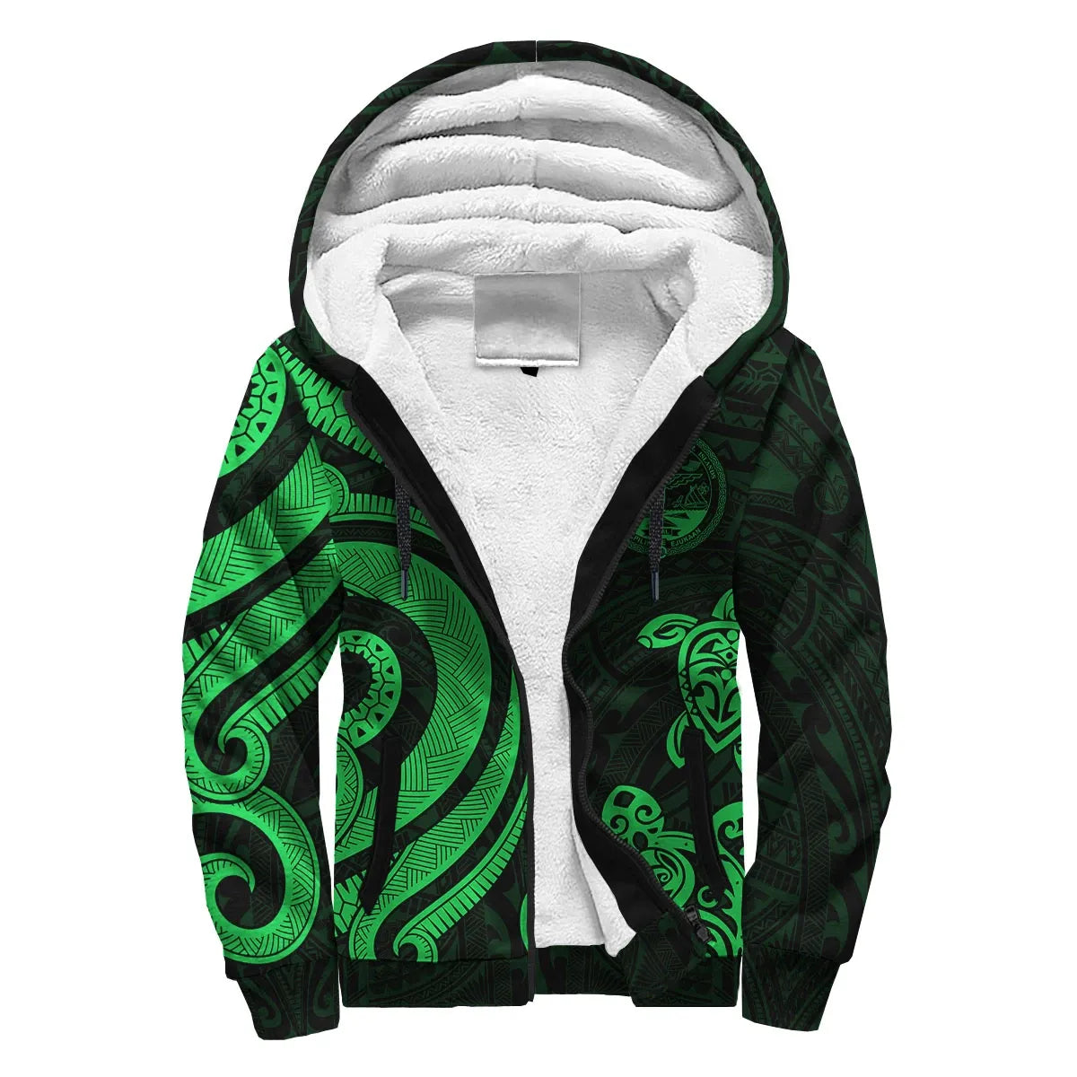 Marshall Islands Sherpa Hoodie - Green Tentacle Turtle Crest