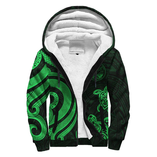 Marshall Islands Sherpa Hoodie - Green Tentacle Turtle Crest