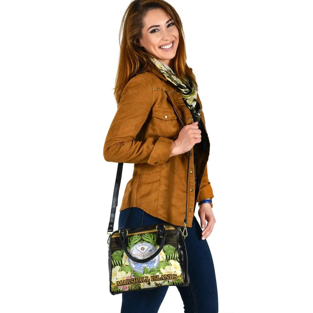 Marshall Islands Shoulder Handbag - Polynesian Gold Patterns Collection
