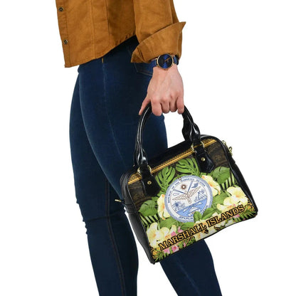 Marshall Islands Shoulder Handbag - Polynesian Gold Patterns Collection