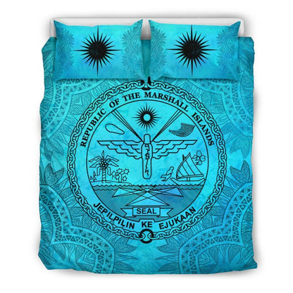 Marshall Islands Duvet Cover Set - Marshall Islands Seal Turquoise