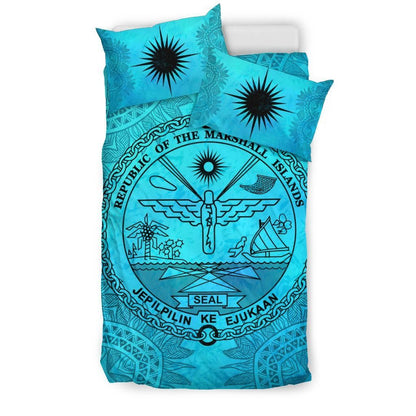 Marshall Islands Duvet Cover Set - Marshall Islands Seal Turquoise