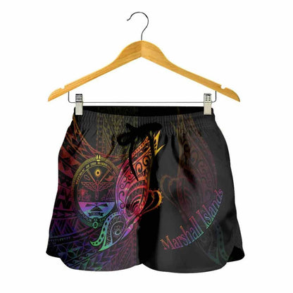 Marshall Islands Women Shorts - Butterfly Polynesian Style