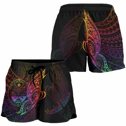 Marshall Islands Women Shorts - Butterfly Polynesian Style