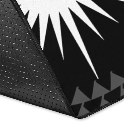 Marshall Personalised Area Rug - Marshall Seal With Polynesian Tattoo Style ( Black)