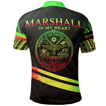 Marshall Islands Polo Shirt - In My Heart Style Reggae Polynesian Patterns