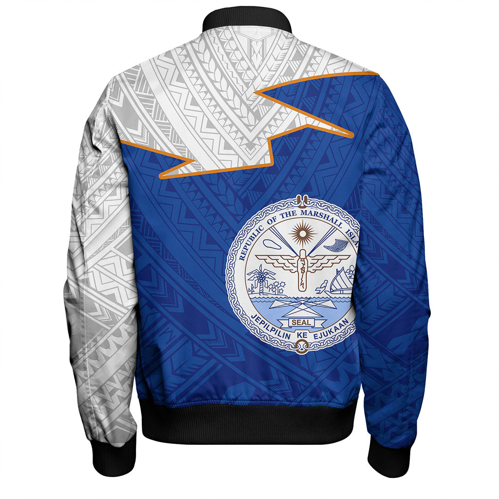 Marshall Islands Bomber Jacket Polynesian Tattoo Flag And Coat Of Arms