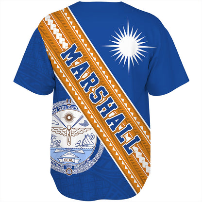 Marshall Islands Baseball Shirt Flag And Coat Of Arms
