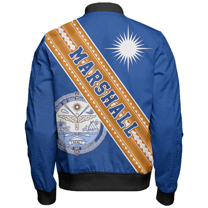 Marshall Islands Bomber Jacket Flag And Coat Of Arms
