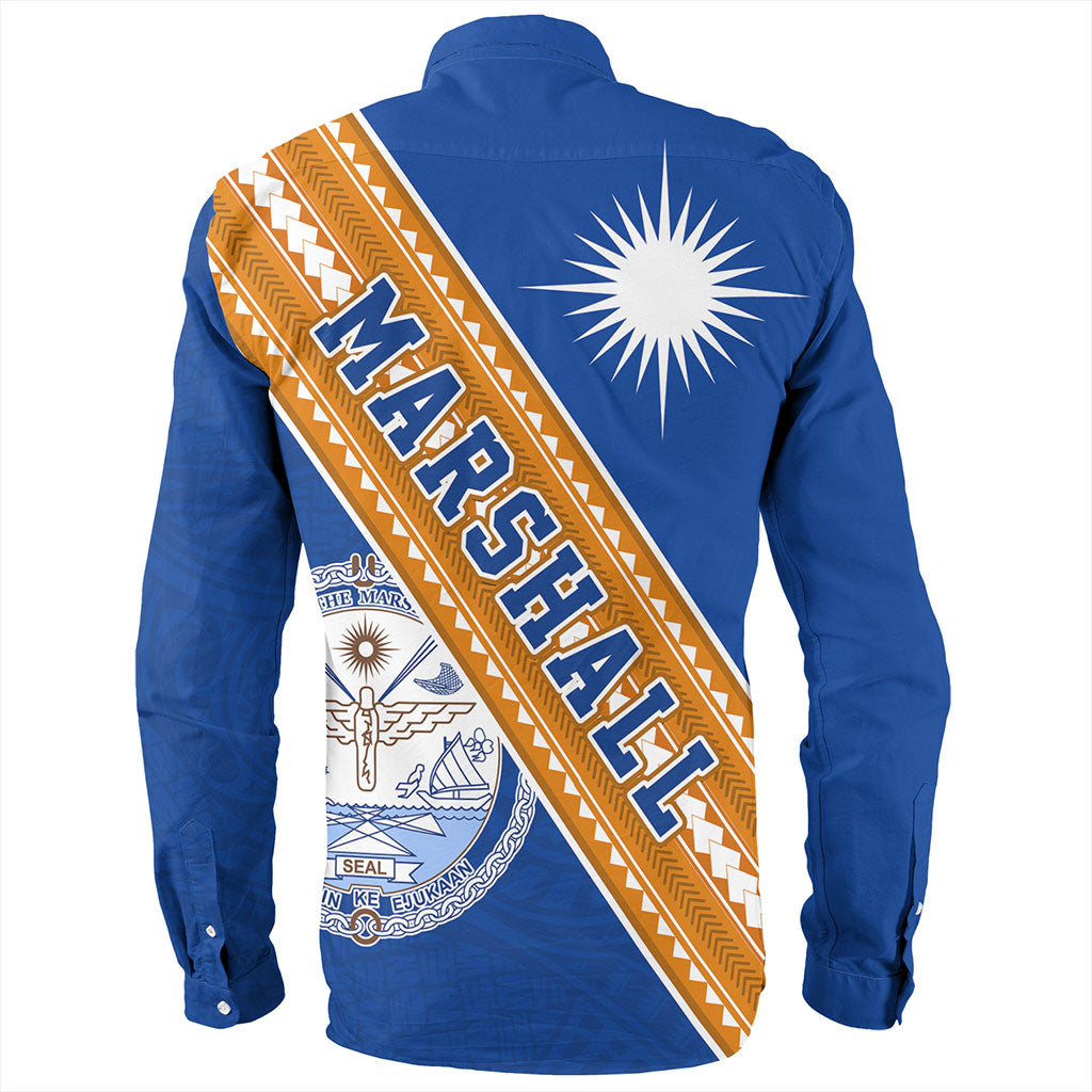 Marshall Islands Long Sleeve Shirt Flag And Coat Of Arms