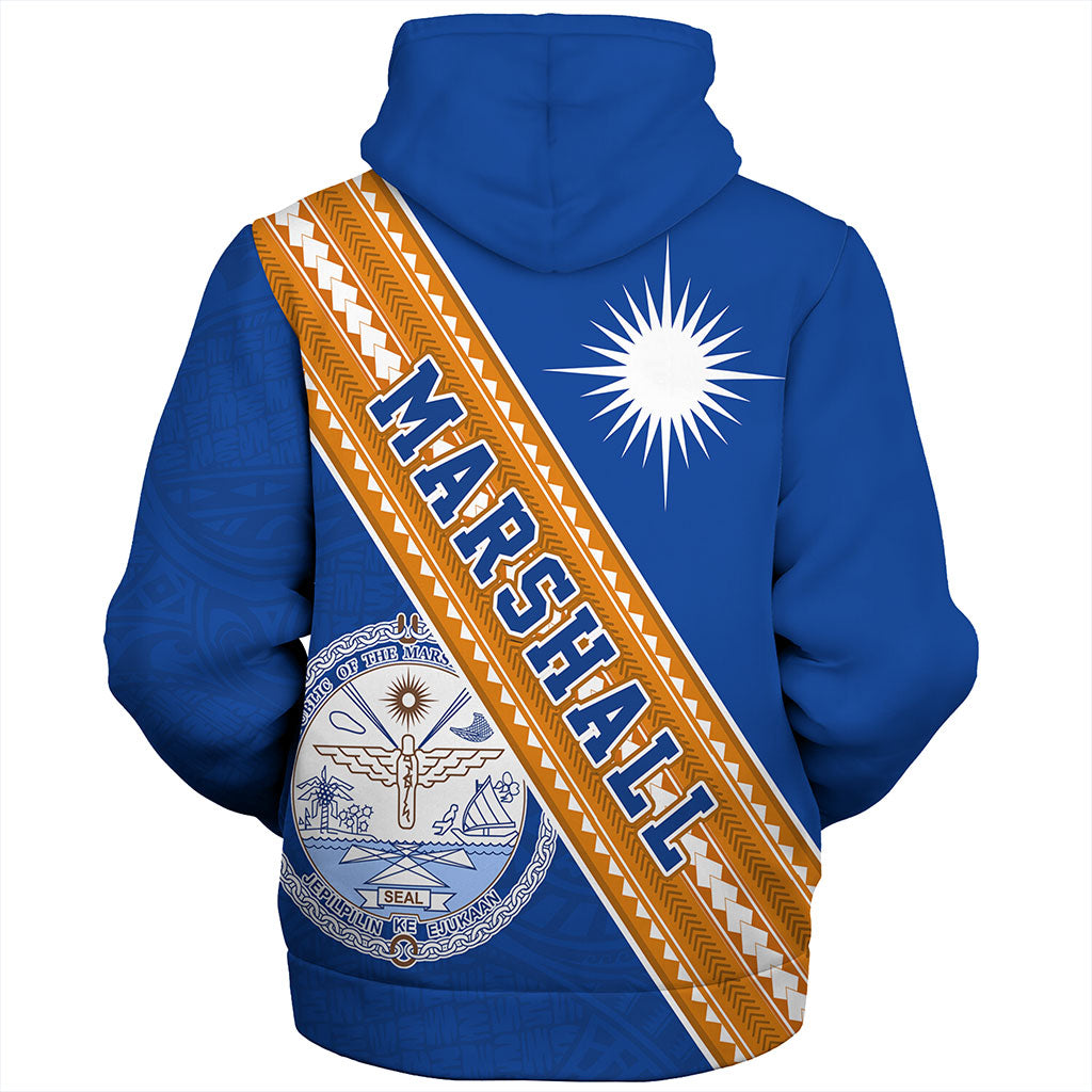Marshall Islands Sherpa Hoodie Flag And Coat Of Arms
