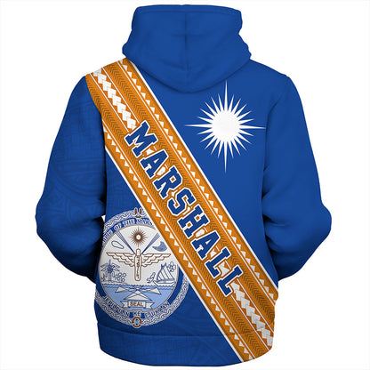 Marshall Islands Sherpa Hoodie Flag And Coat Of Arms