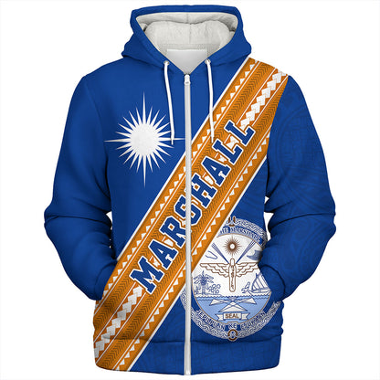Marshall Islands Sherpa Hoodie Flag And Coat Of Arms