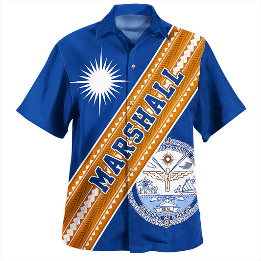 Marshall Islands Hawaiian Shirt Flag And Coat Of Arms