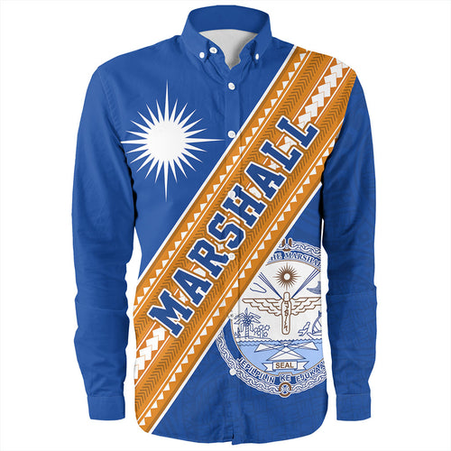 Marshall Islands Long Sleeve Shirt Flag And Coat Of Arms