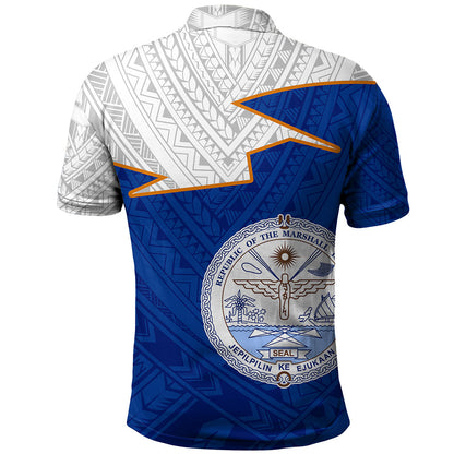 Marshall Islands Polo Shirt Polynesian Tattoo Flag And Coat Of Arms