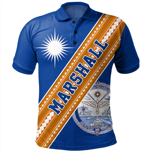 Marshall Islands Polo Shirt Flag And Coat Of Arms
