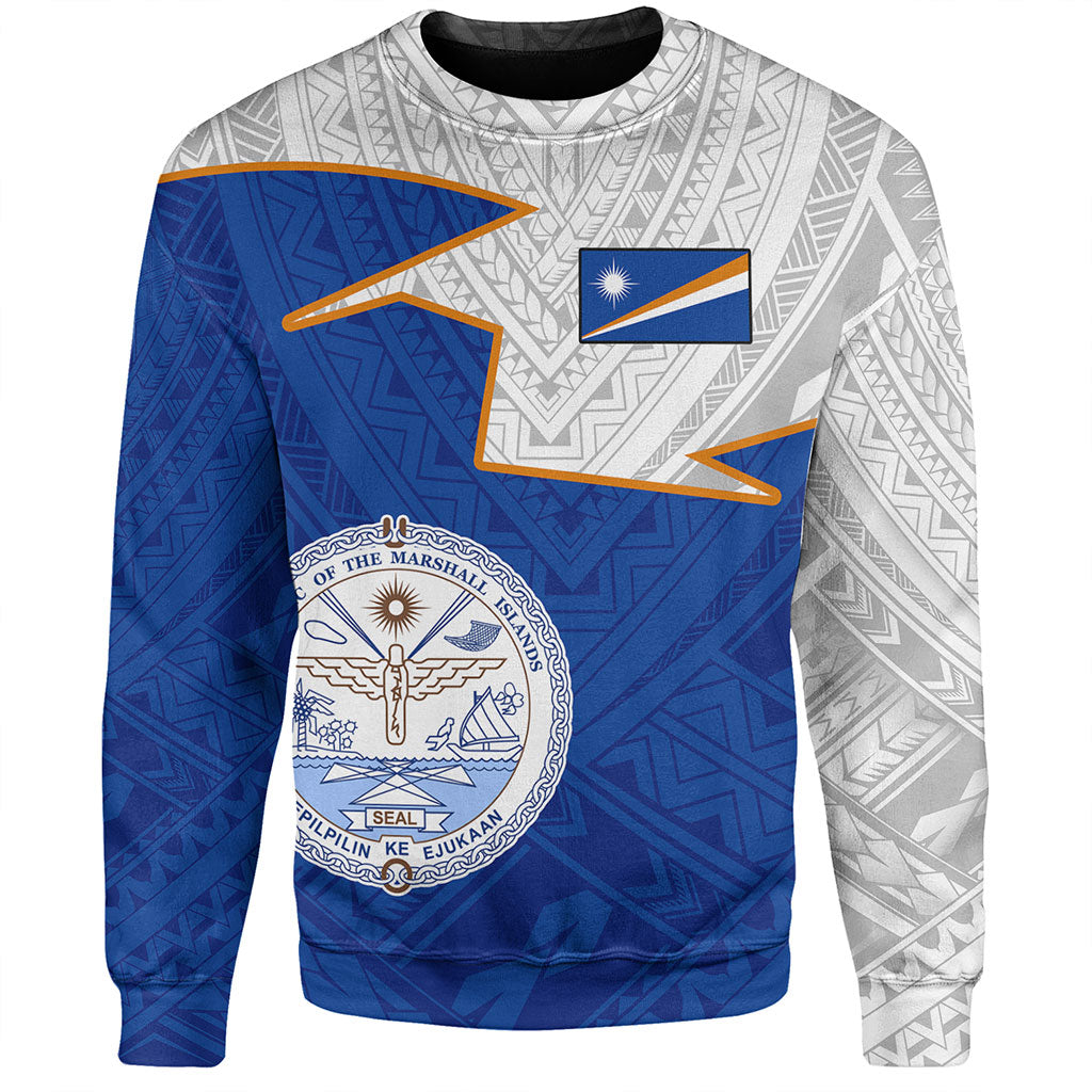 Marshall Islands Sweatshirt Polynesian Tattoo Flag And Coat Of Arms