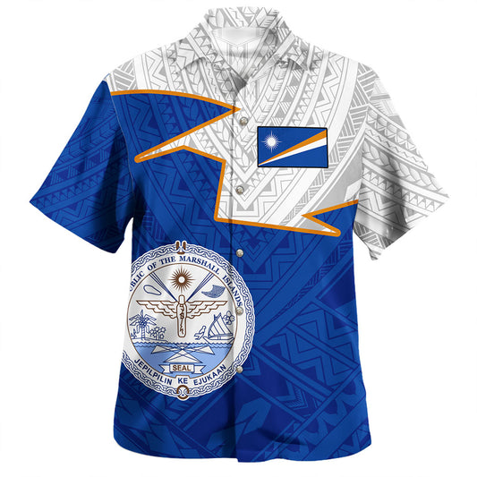 Marshall Islands Hawaiian Shirt Polynesian Tattoo Flag And Coat Of Arms
