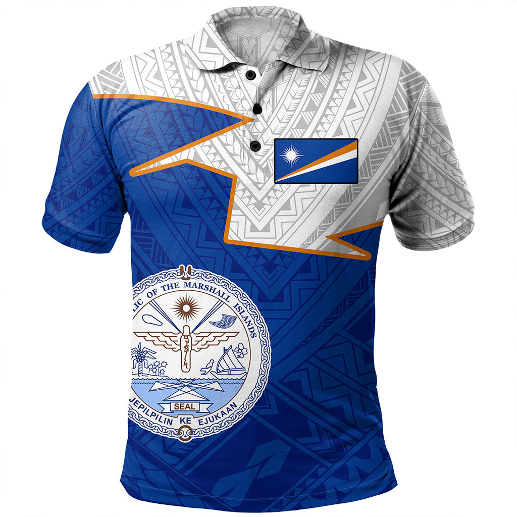 Marshall Islands Polo Shirt Polynesian Tattoo Flag And Coat Of Arms