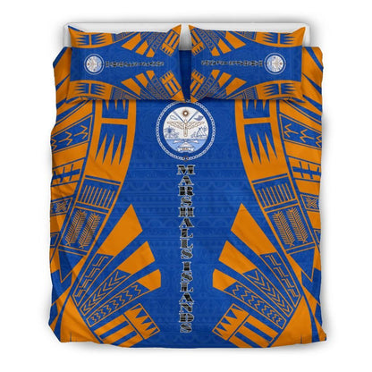 Marshall Islands Duvet Cover Set - Polynesian Tattoo Flag