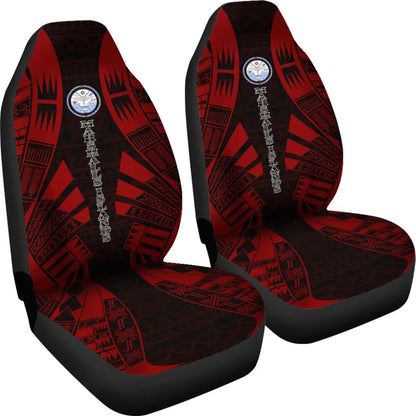 Marshall Islands Car Seat Covers - Marshall Islands Seal Polynesian Tattoo Red