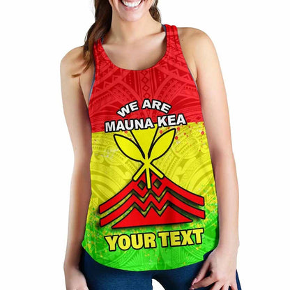 Mauna Kea Custom Personalised Women Racerback Tank - Protect Mauna Kea