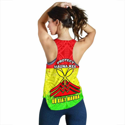 Mauna Kea Custom Personalised Women Racerback Tank - Protect Mauna Kea