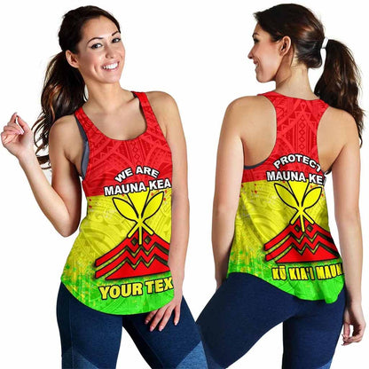 Mauna Kea Custom Personalised Women Racerback Tank - Protect Mauna Kea