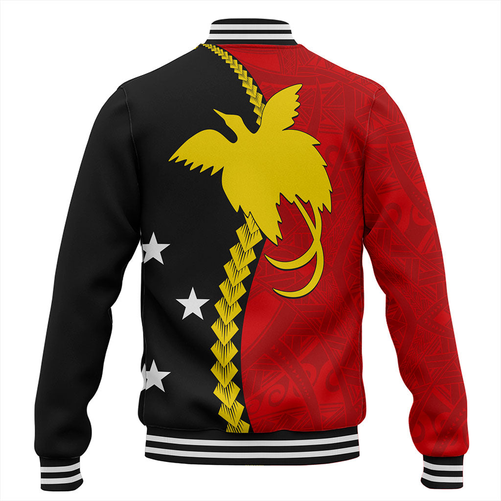 Papua New Guinea Baseball Jacket Melanesian Tribal PNG Half Style