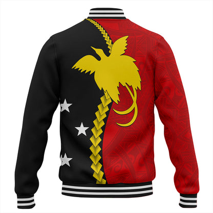 Papua New Guinea Baseball Jacket Melanesian Tribal PNG Half Style