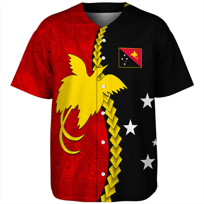Papua New Guinea Baseball Shirt Melanesian Tribal PNG Half Style