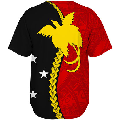 Papua New Guinea Baseball Shirt Melanesian Tribal PNG Half Style